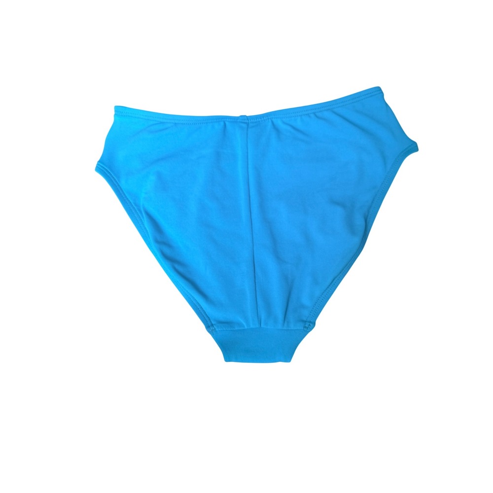 Robin Piccone Womens High Waisted Bikini Bottom Turquoise Blue Knot Front S - Picture 2 of 3